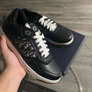Dior Men's Black and White Sneakers